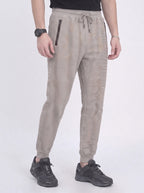 Off White Waffle Knit Jogger Trousers