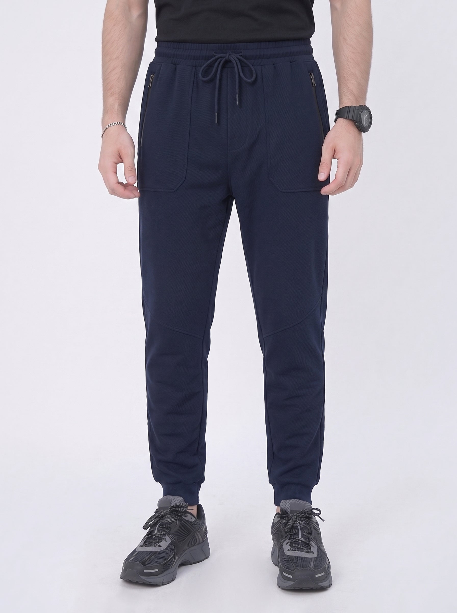 Blue Regular Fit Jogger Trousers