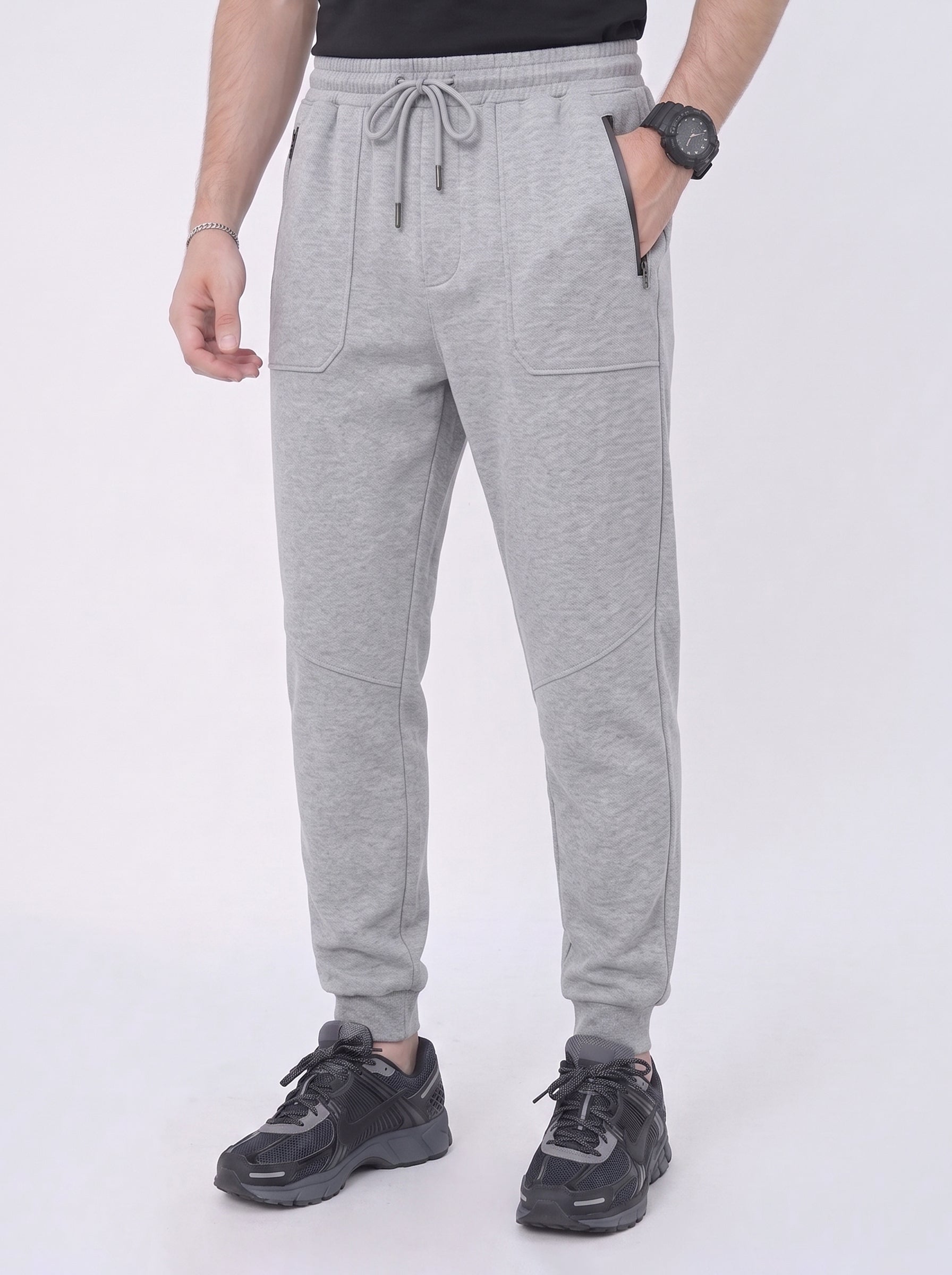 White Regular Fit Jogger Trousers
