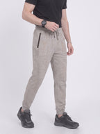 Off White Waffle Knit Jogger Trousers