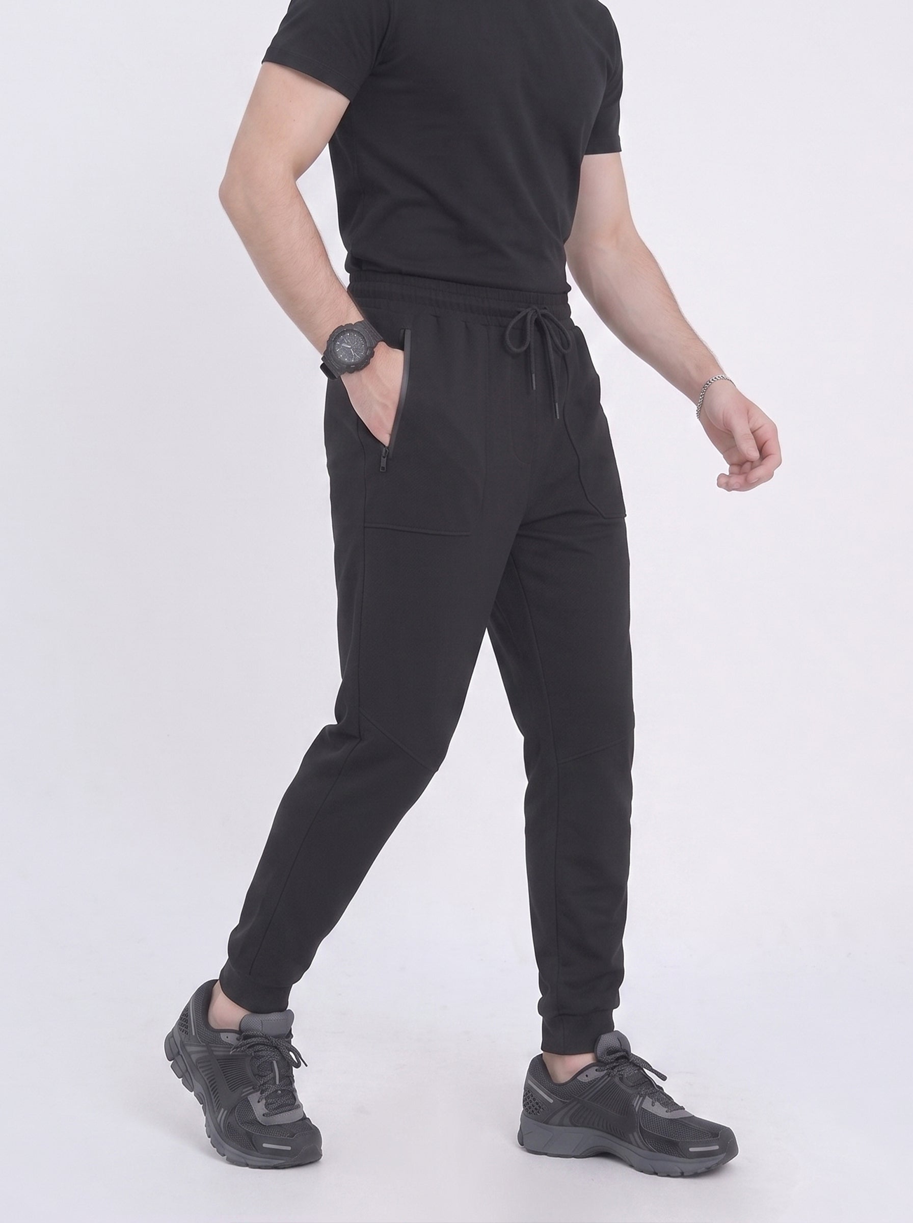 Black Regular Fit Jogger Trousers