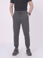 Gray Regular Fit Jogger Trousers