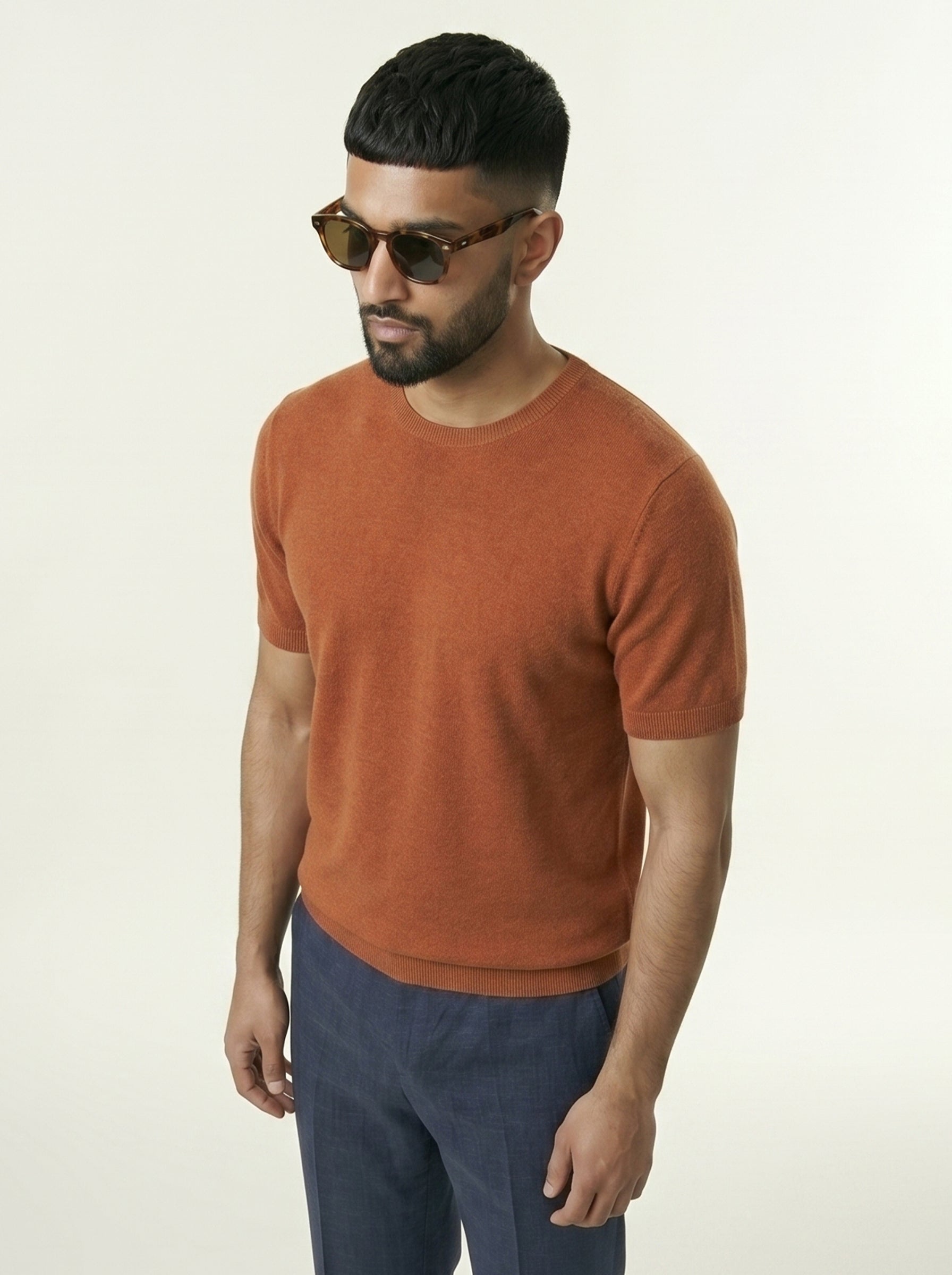 Classic Orange Round Neck T-shirt