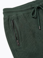 Olive Waffle Knit Jogger Trousers