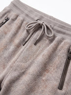 Off White Waffle Knit Jogger Trousers