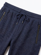 Blue Waffle Knit Jogger Trousers