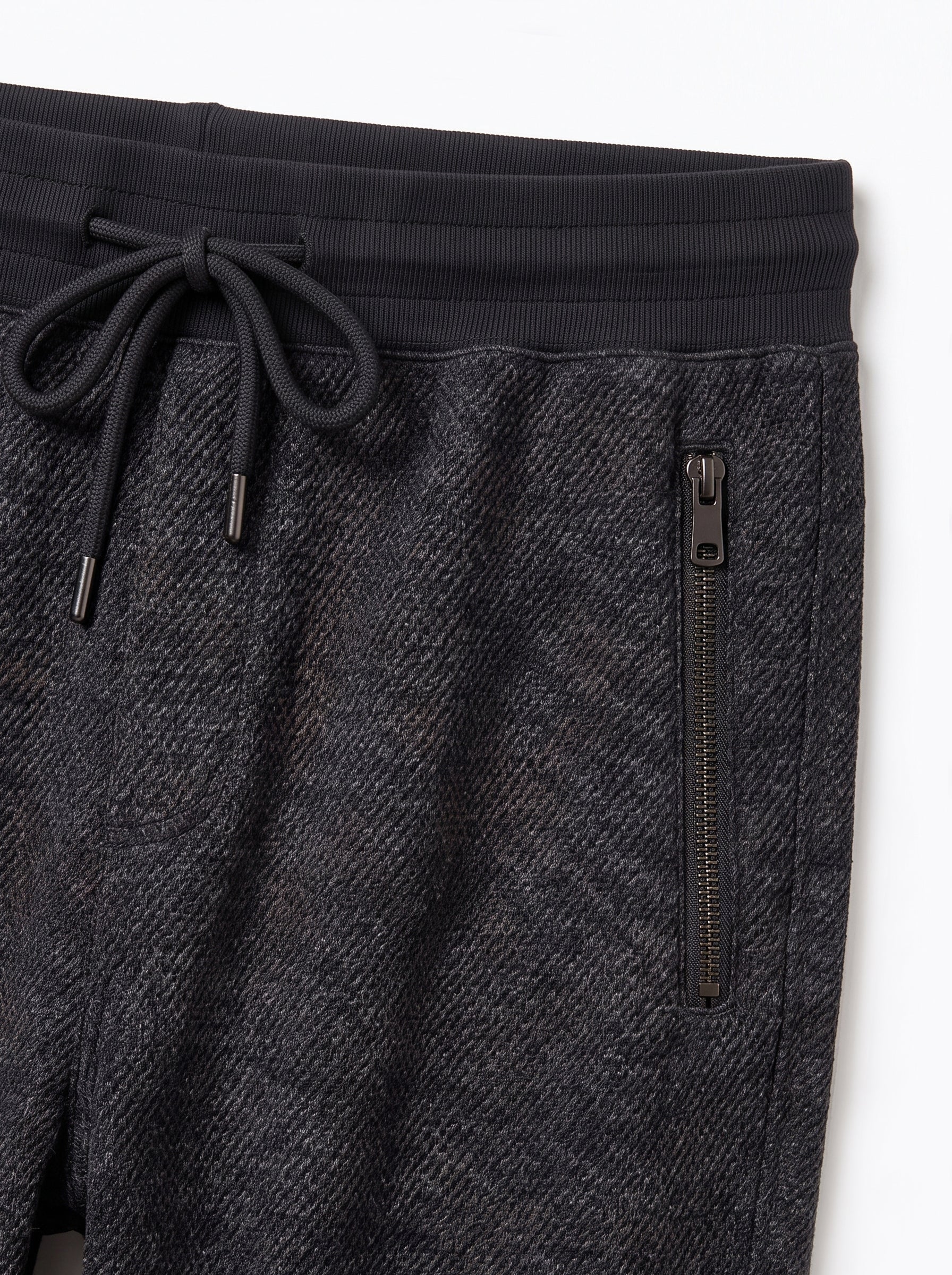 Gray Waffle Knit Jogger Trousers