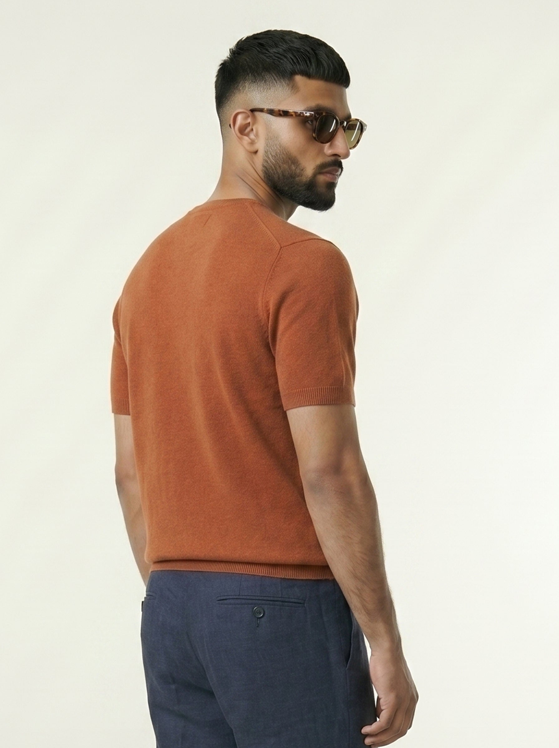 Classic Orange Round Neck T-shirt