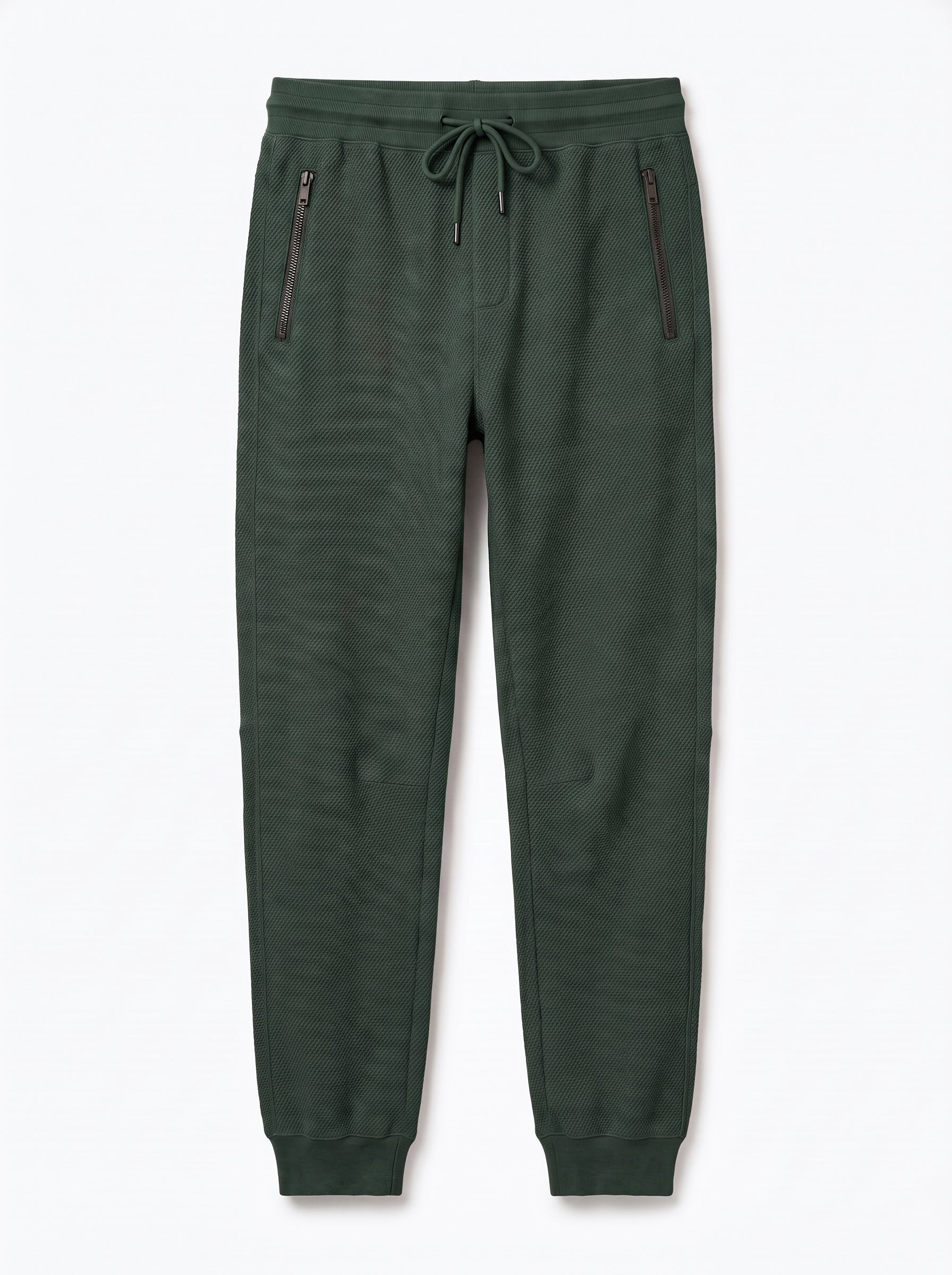 Olive Waffle Knit Jogger Trousers