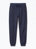 Blue Waffle Knit Jogger Trousers