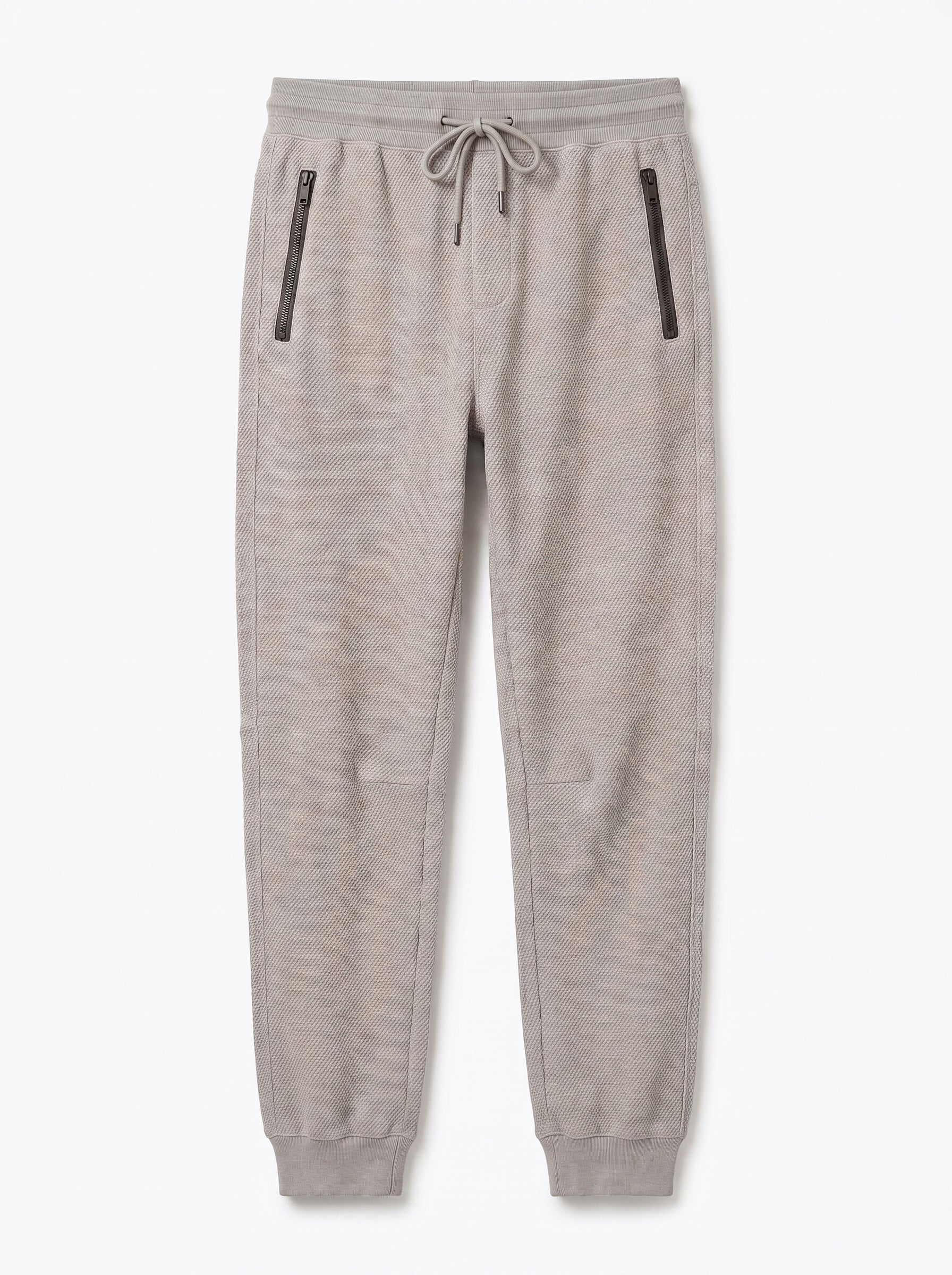 Off White Waffle Knit Jogger Trousers