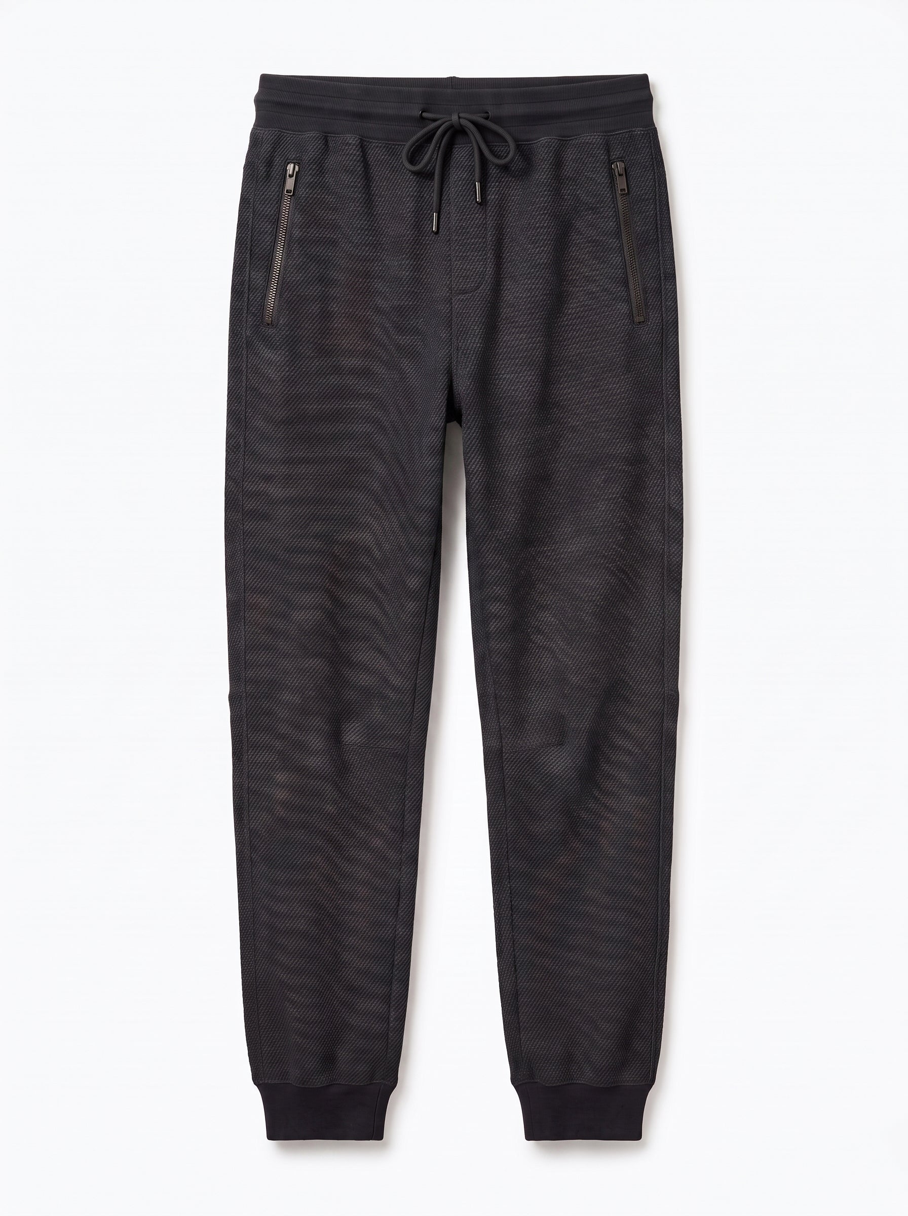 Gray Waffle Knit Jogger Trousers